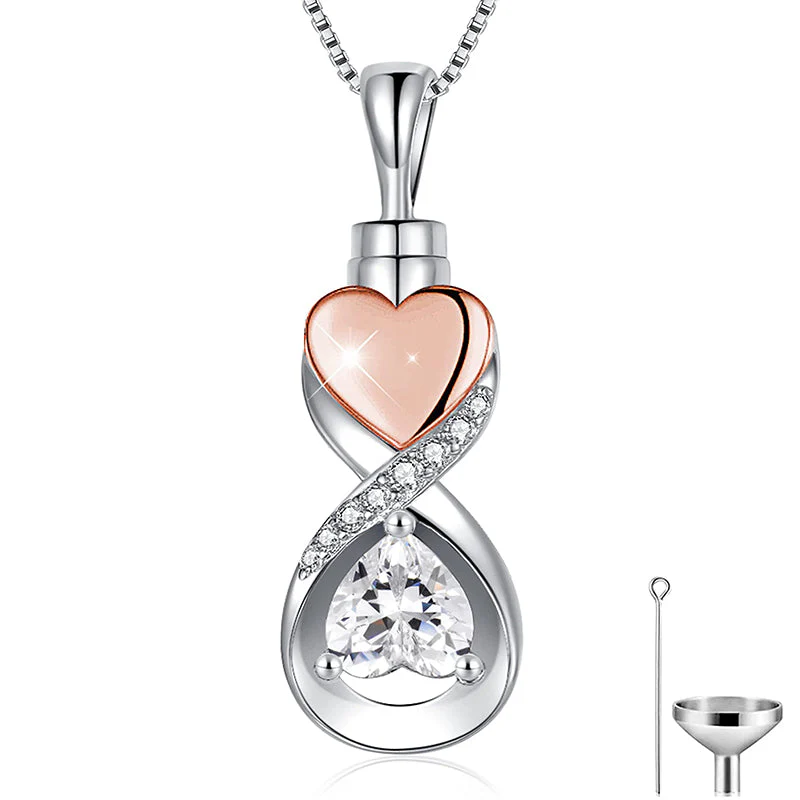 Infinity Heart Cremation Jewelry for Ashes Sterling Silver Urn Necklaces for Women - Image 10
