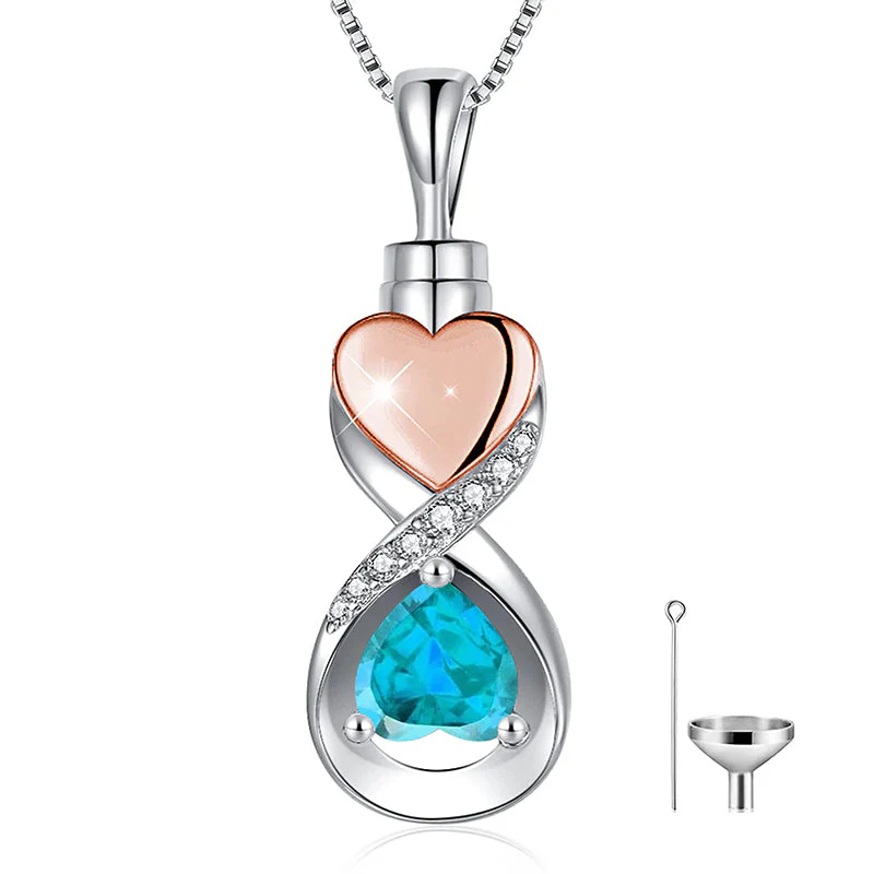 Infinity Heart Cremation Jewelry for Ashes Sterling Silver Urn Necklaces for Women - Image 11