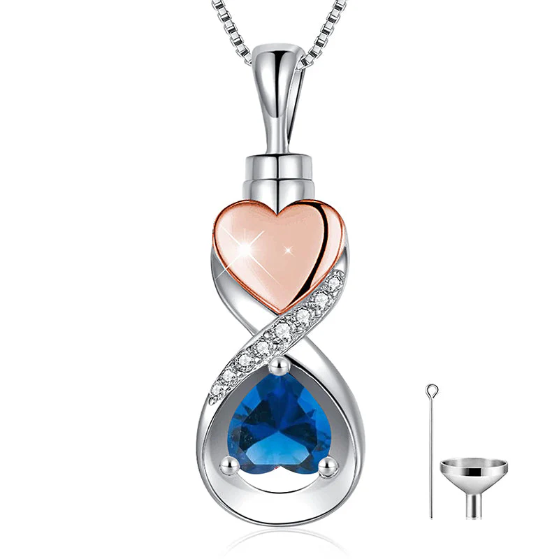 Infinity Heart Cremation Jewelry for Ashes Sterling Silver Urn Necklaces for Women - Image 13