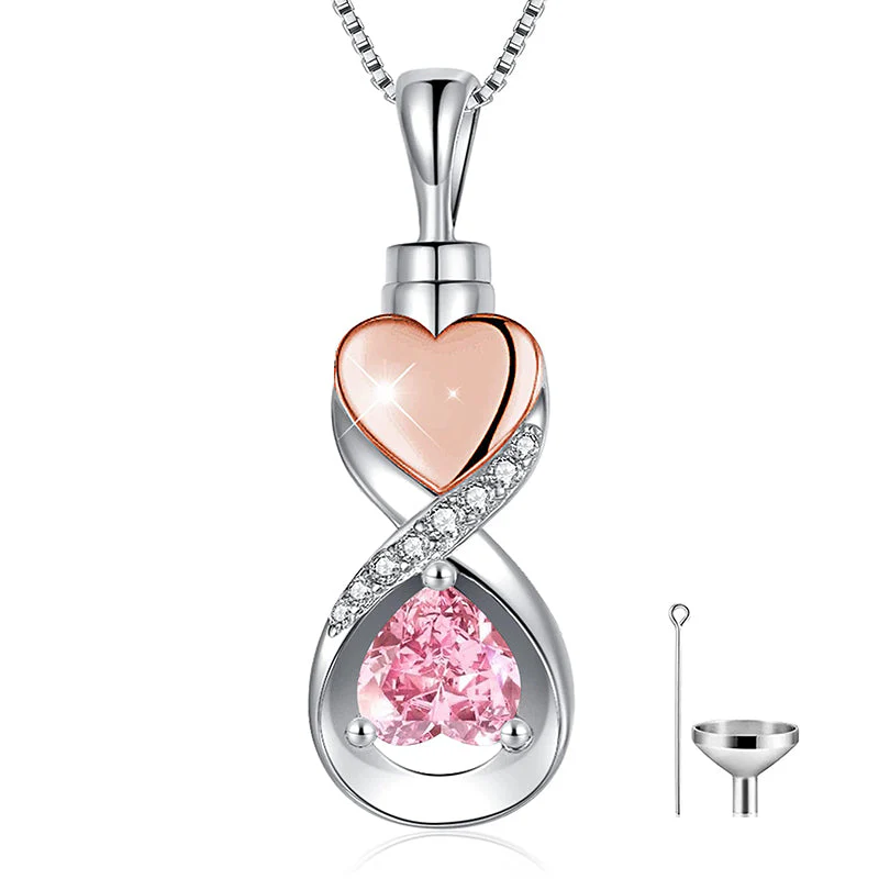 Infinity Heart Cremation Jewelry for Ashes Sterling Silver Urn Necklaces for Women - Image 14