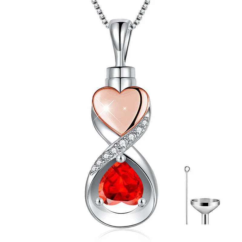 Infinity Heart Cremation Jewelry for Ashes Sterling Silver Urn Necklaces for Women - Image 16