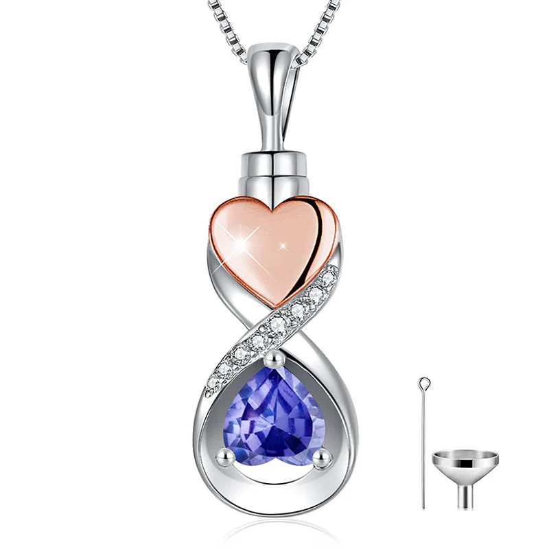 Infinity Heart Cremation Jewelry for Ashes Sterling Silver Urn Necklaces for Women - Image 17