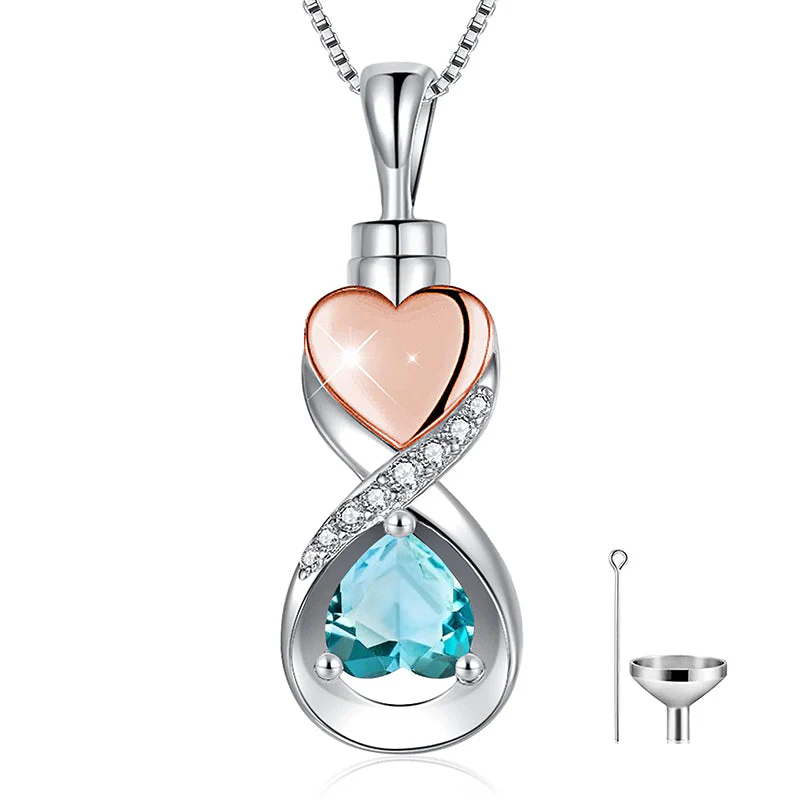 Infinity Heart Cremation Jewelry for Ashes Sterling Silver Urn Necklaces for Women - Image 19