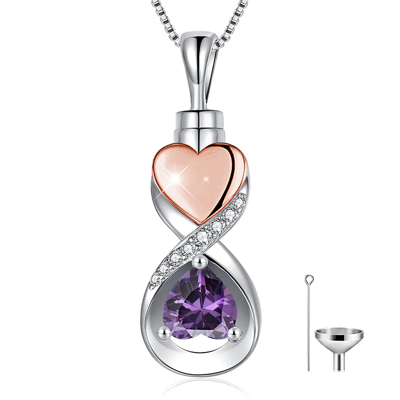 Infinity Heart Cremation Jewelry for Ashes Sterling Silver Urn Necklaces for Women - Image 20