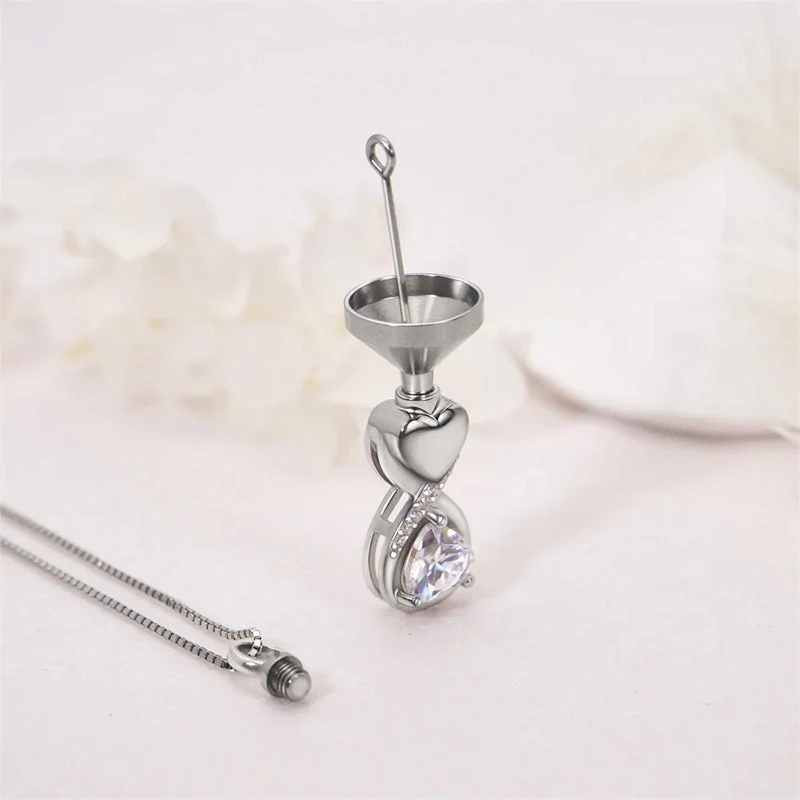 Infinity Heart Cremation Jewelry for Ashes Sterling Silver Urn Necklaces for Women - Image 3