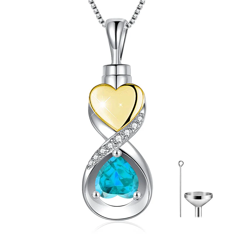 Infinity Heart Cremation Jewelry for Ashes Sterling Silver Urn Necklaces for Women - Image 32