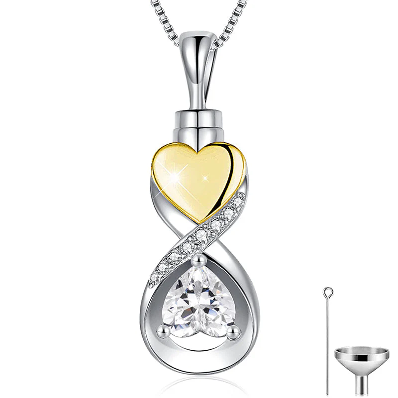 Infinity Heart Cremation Jewelry for Ashes Sterling Silver Urn Necklaces for Women - Image 33