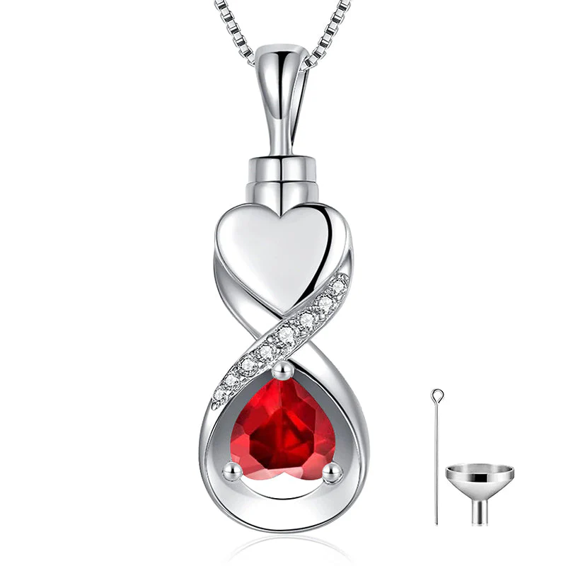 Infinity Heart Cremation Jewelry for Ashes Sterling Silver Urn Necklaces for Women - Image 34