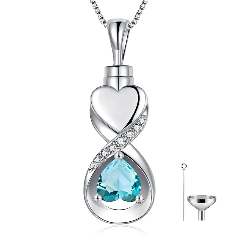 Infinity Heart Cremation Jewelry for Ashes Sterling Silver Urn Necklaces for Women - Image 36