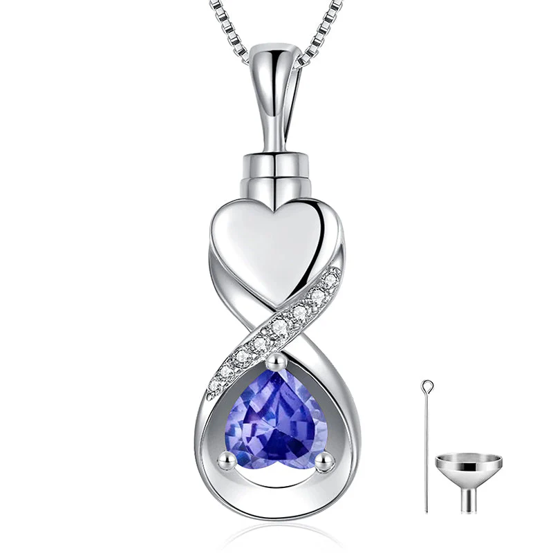 Infinity Heart Cremation Jewelry for Ashes Sterling Silver Urn Necklaces for Women - Image 38