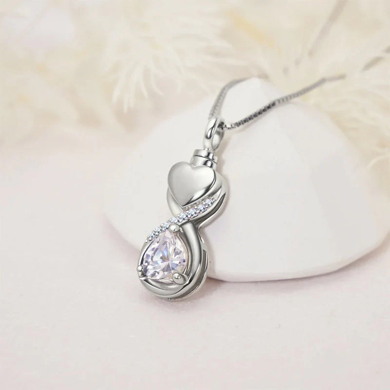 Infinity Heart Cremation Jewelry for Ashes Sterling Silver Urn Necklaces for Women - Image 4