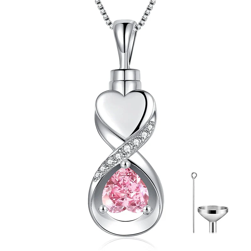 Infinity Heart Cremation Jewelry for Ashes Sterling Silver Urn Necklaces for Women - Image 42