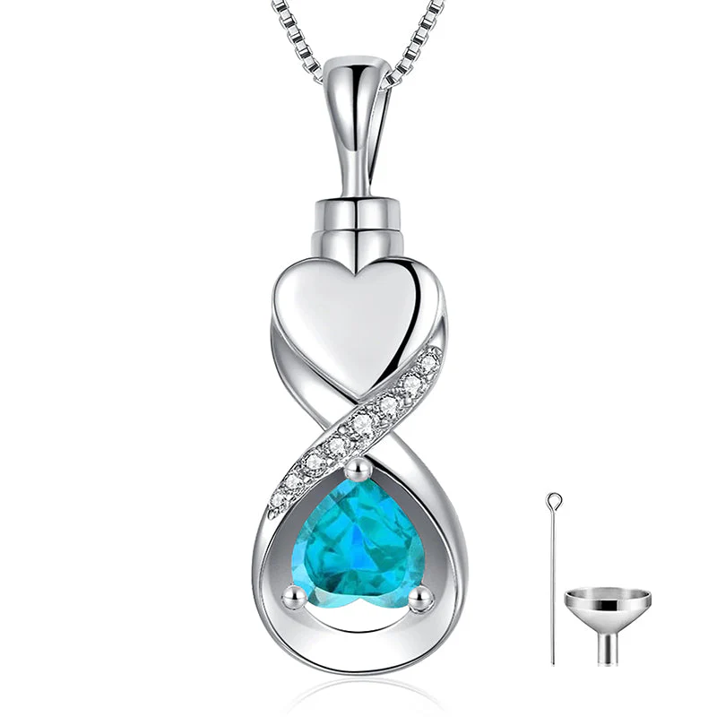 Infinity Heart Cremation Jewelry for Ashes Sterling Silver Urn Necklaces for Women - Image 44