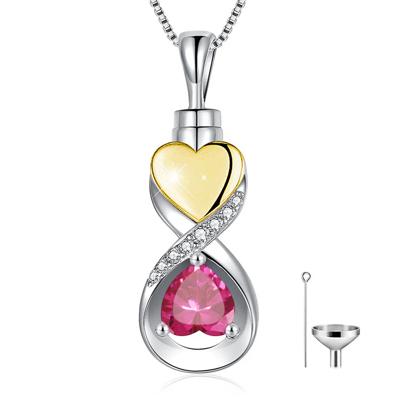 Infinity Heart Cremation Jewelry for Ashes Sterling Silver Urn Necklaces for Women - Image 47