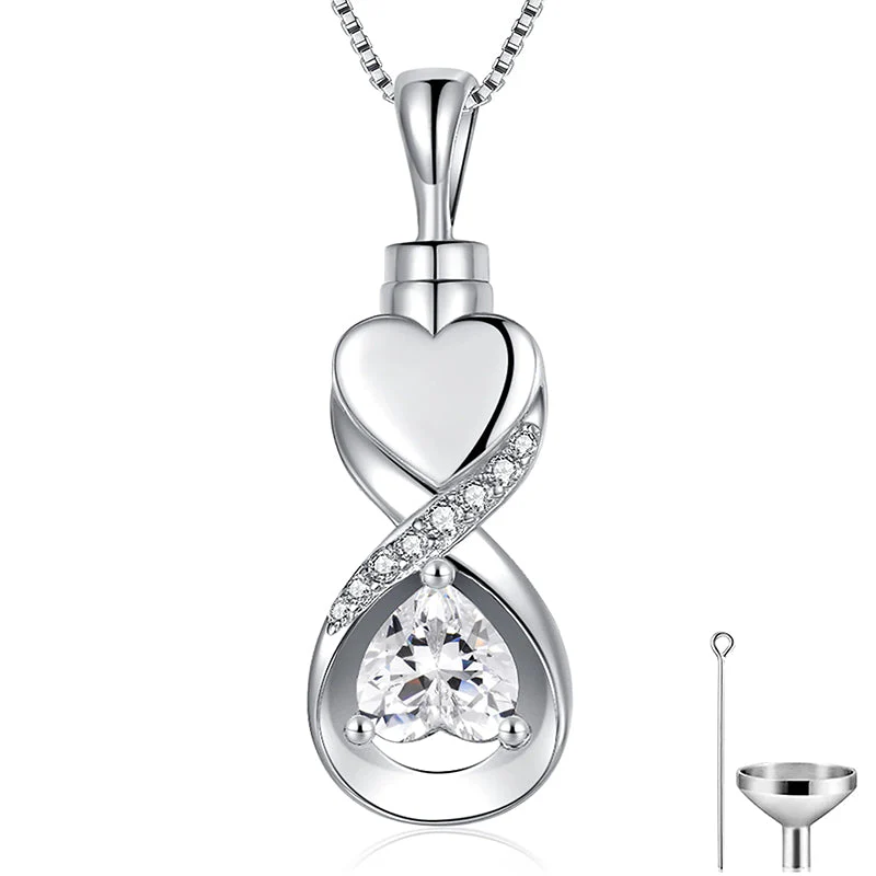 Infinity Heart Cremation Jewelry for Ashes Sterling Silver Urn Necklaces for Women - Image 51