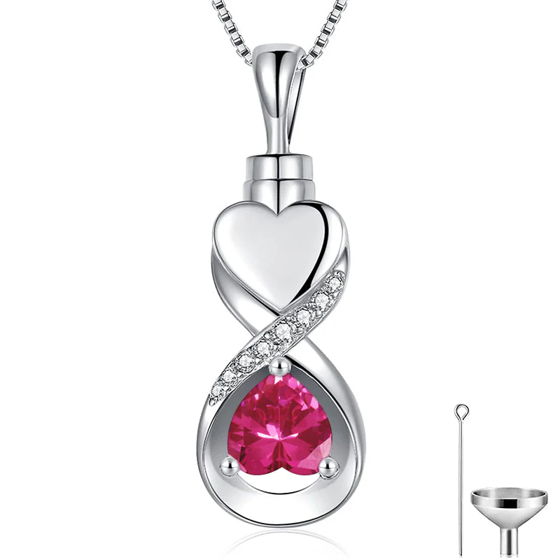 Infinity Heart Cremation Jewelry for Ashes Sterling Silver Urn Necklaces for Women - Image 54