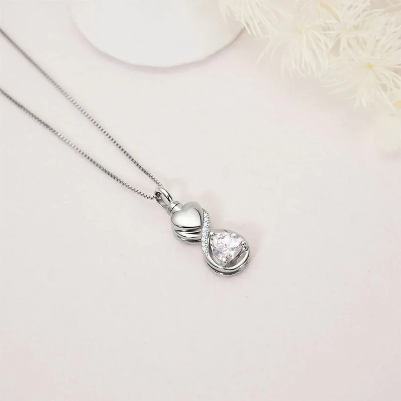 Infinity Heart Cremation Jewelry for Ashes Sterling Silver Urn Necklaces for Women - Image 6