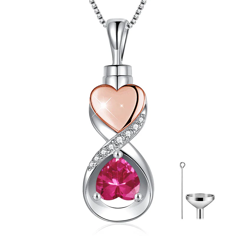 Infinity Heart Cremation Jewelry for Ashes Sterling Silver Urn Necklaces for Women - Image 60