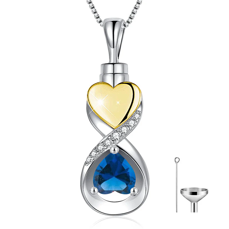 Infinity Heart Cremation Jewelry for Ashes Sterling Silver Urn Necklaces for Women - Image 61