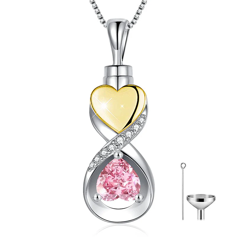 Infinity Heart Cremation Jewelry for Ashes Sterling Silver Urn Necklaces for Women - Image 62