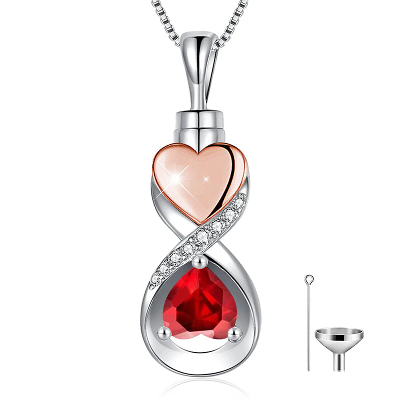 Infinity Heart Cremation Jewelry for Ashes Sterling Silver Urn Necklaces for Women - Image 63