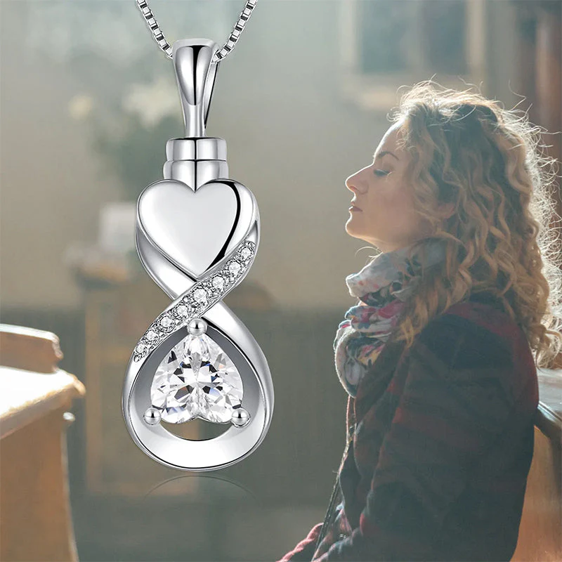 Infinity Heart Cremation Jewelry for Ashes Sterling Silver Urn Necklaces for Women - Image 8