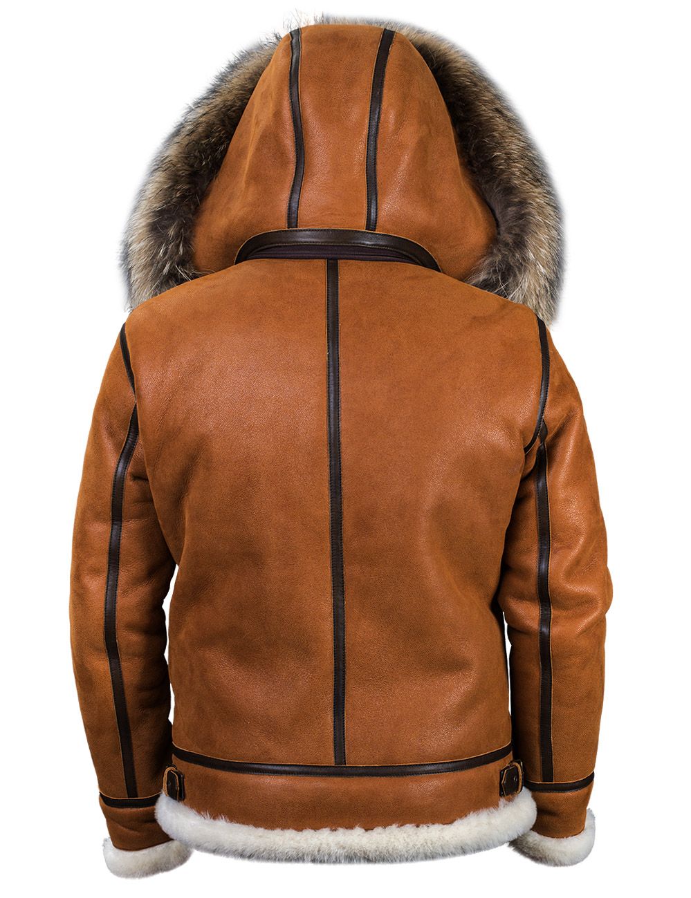BOMBER B-3 SHEEPSKIN JACKET HOODED WHISKEY[FREE SHIPPING TODAY] - Image 6