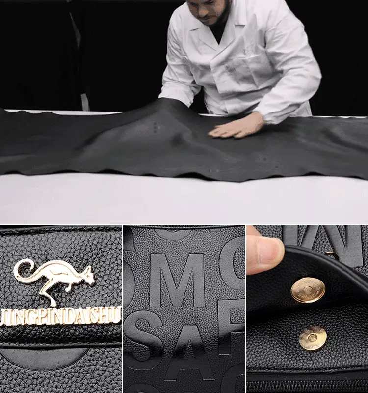 New arrival large capacity soft leather embossed shoulder bag - Image 5