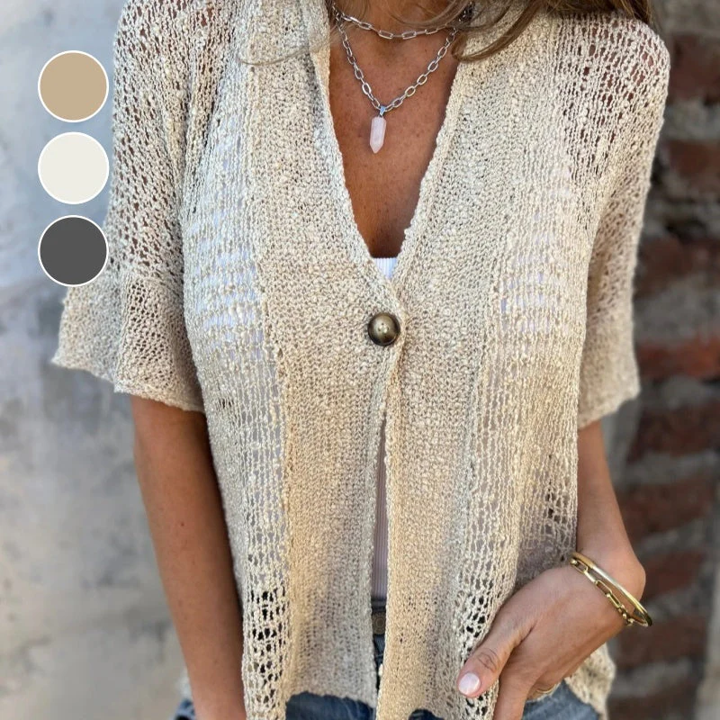 Knitted hollow cardigan