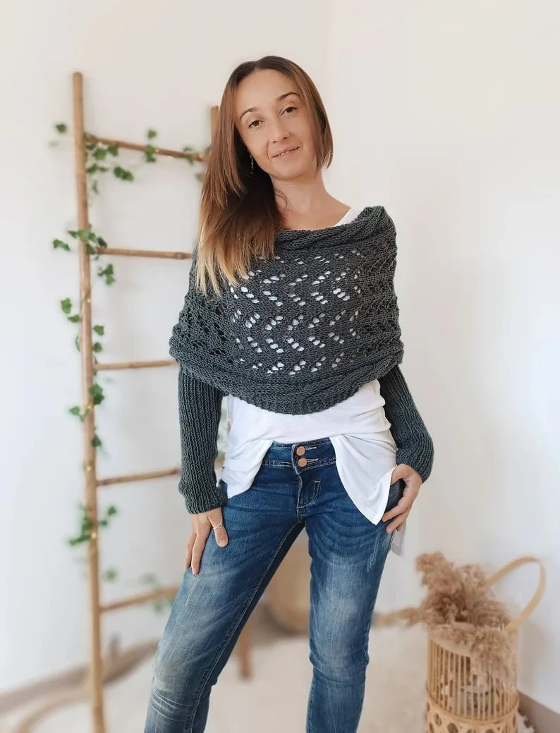 Knitted Wrap Shrugs For Women - Image 21