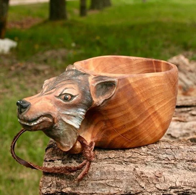 Hand Carved Wooden Mug - Image 11