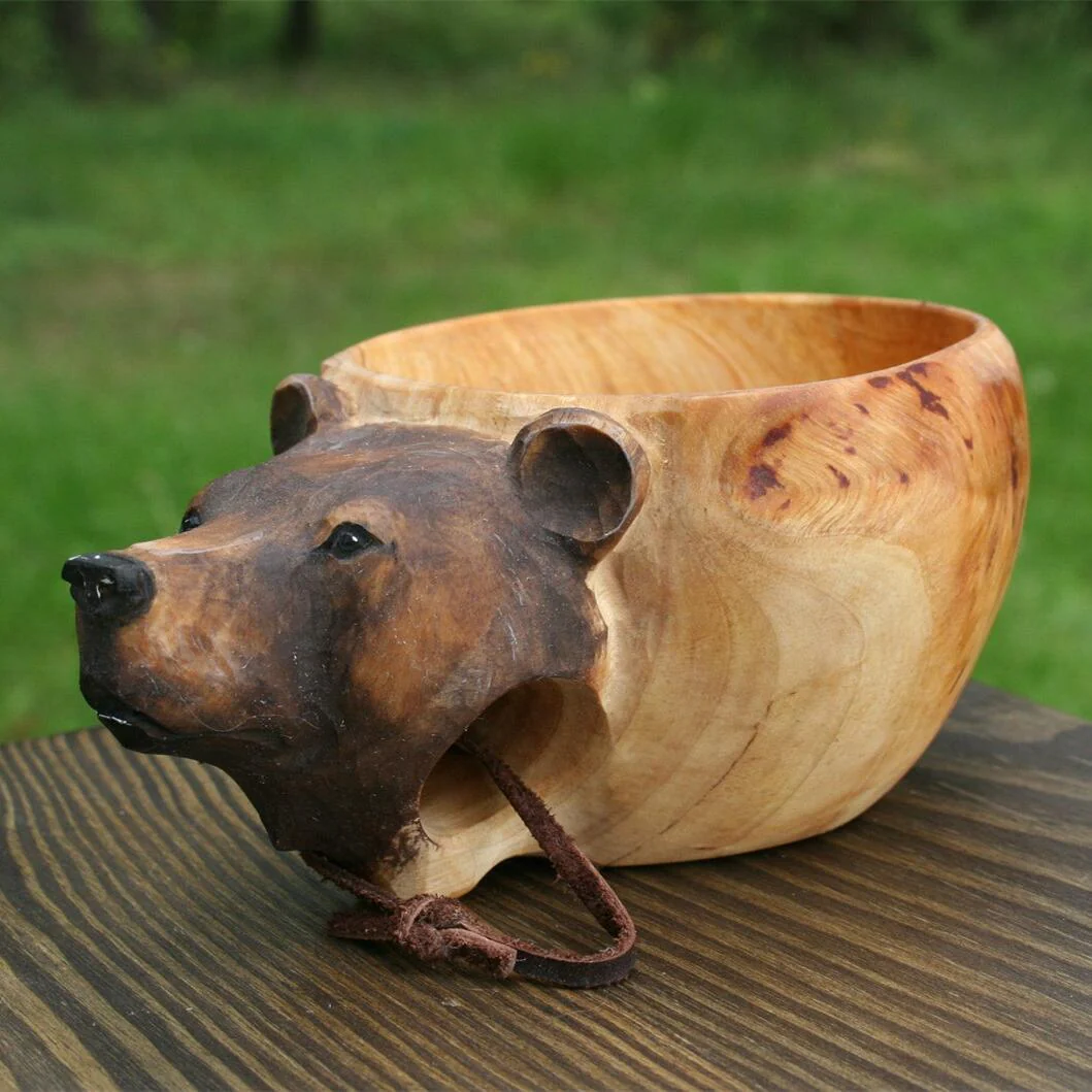 Hand Carved Wooden Mug - Image 3