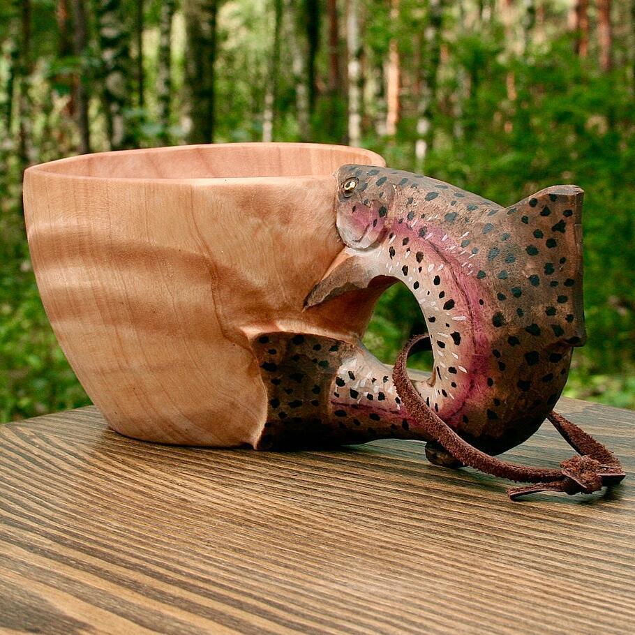 Hand Carved Wooden Mug - Image 7