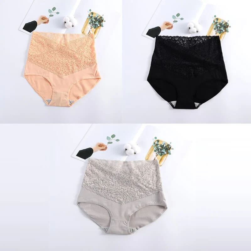 Women's High Waist Cotton Lace Panties - Image 11