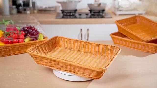 π Large Handwoven Rattan-Style Bread Basket with Clear Acrylic Lid - Image 9