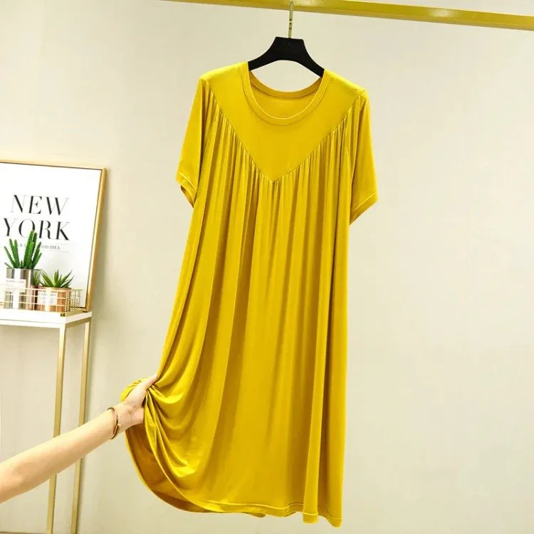 Super Soft Comfortable Short Sleeve Loose Pajama Dress - Image 15