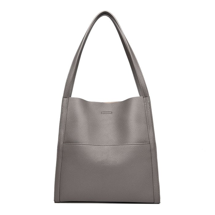 Solid color genuine leather shoulder bag - Image 13