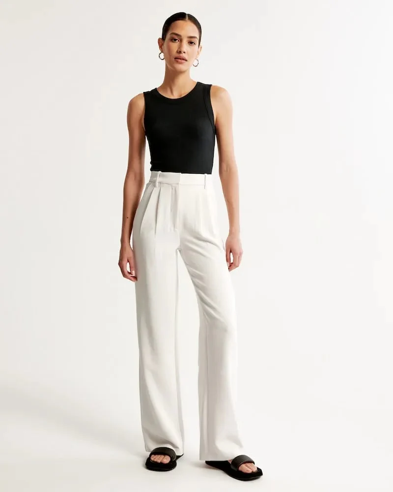 Lightweight Tailored Wide Leg Pants - Image 10