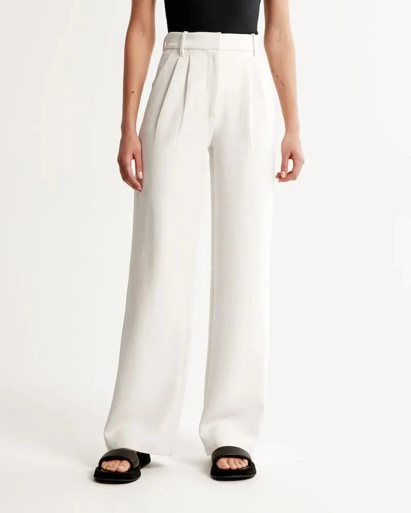 Lightweight Tailored Wide Leg Pants - Image 11