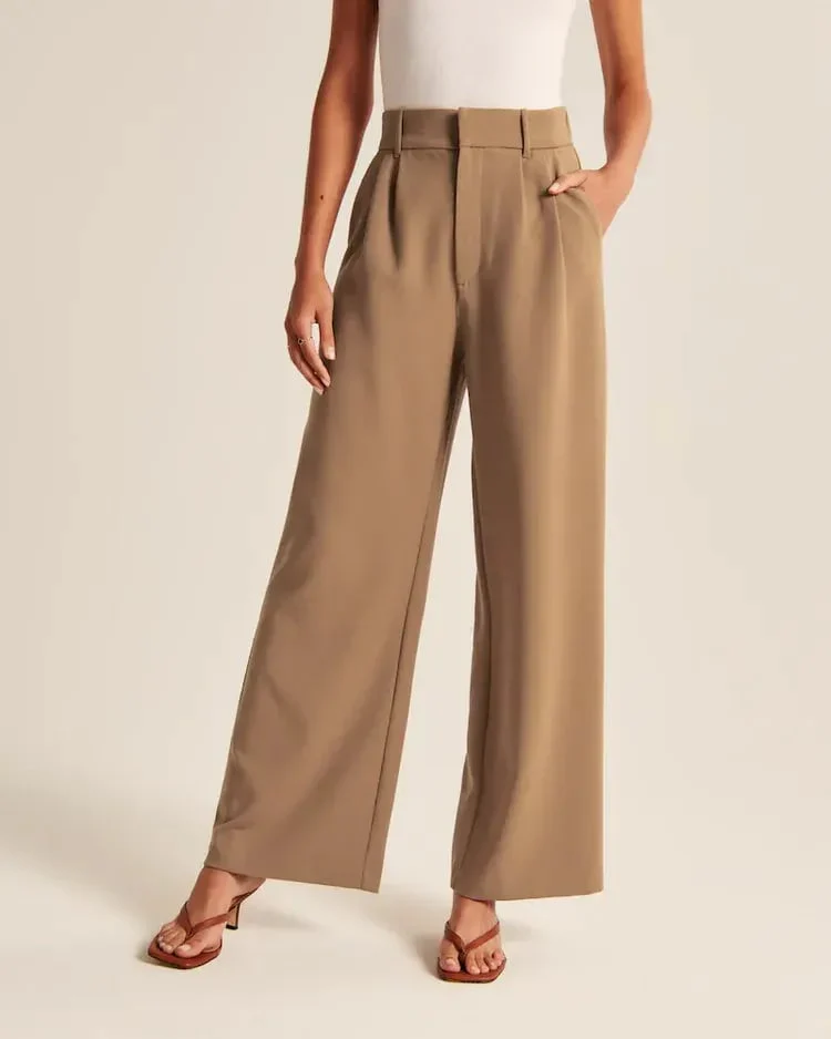 Lightweight Tailored Wide Leg Pants - Image 20