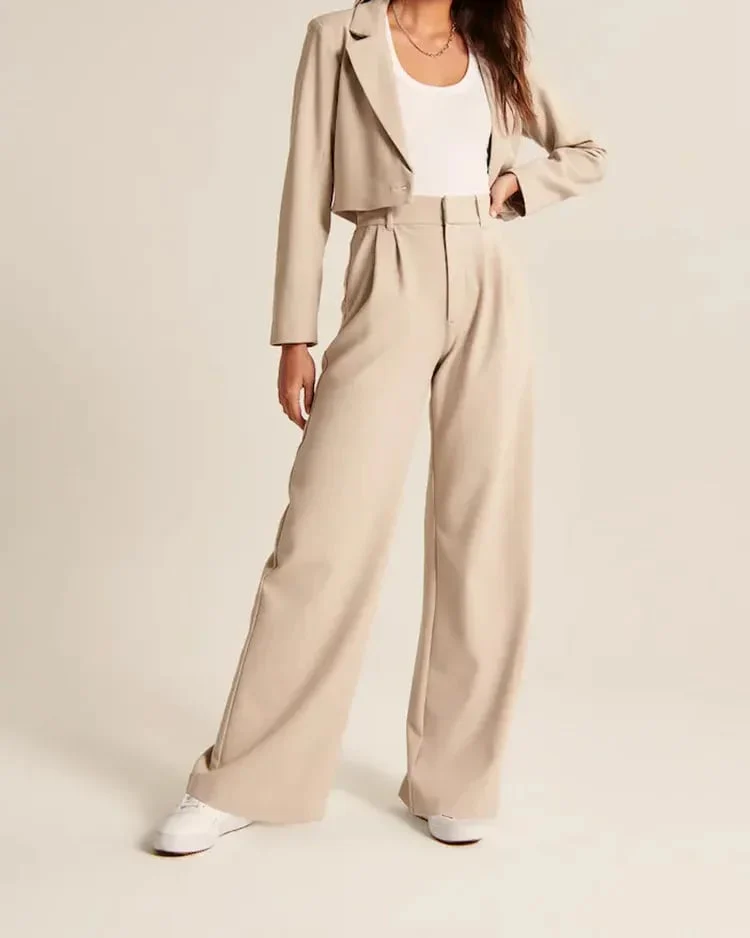 Lightweight Tailored Wide Leg Pants - Image 23