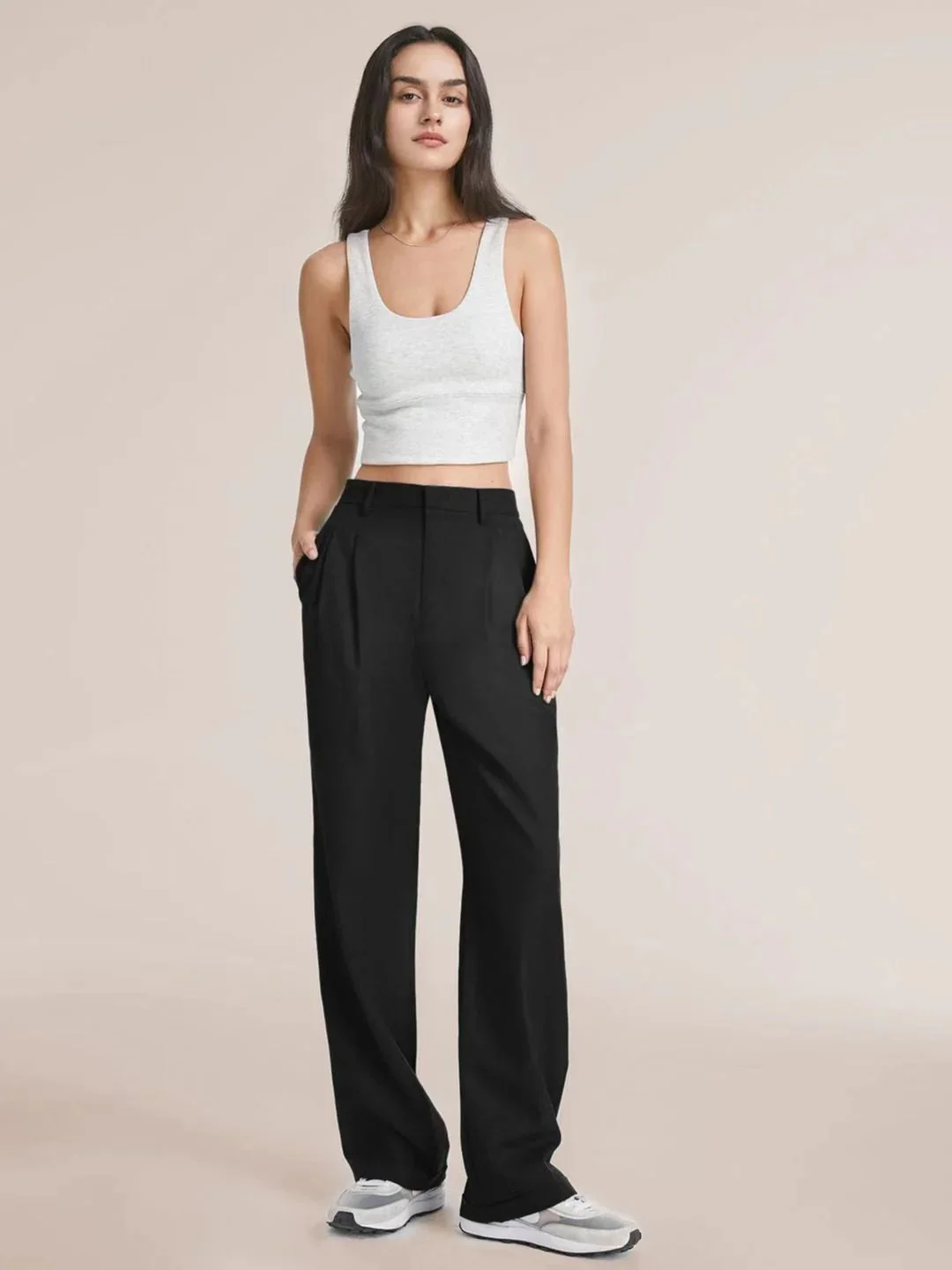 Lightweight Tailored Wide Leg Pants - Image 6