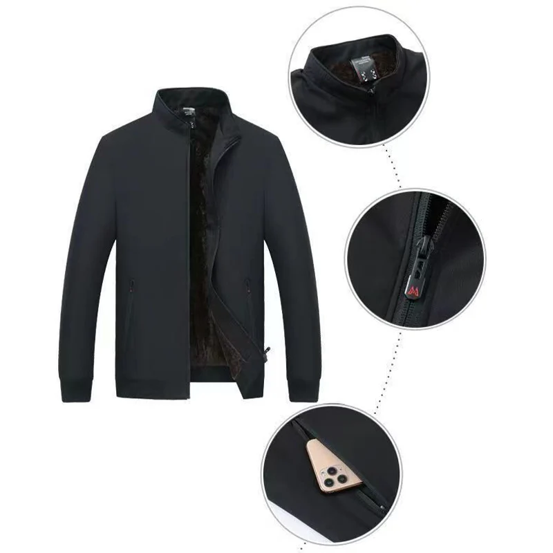 Men's Solid Color Zip Up Warm Jacket -💪Anti-wrinkle, windproof, rainproof and snowproof! - Image 13