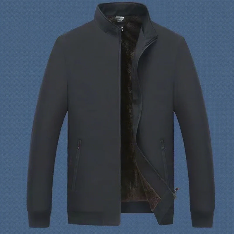 Men's Solid Color Zip Up Warm Jacket -💪Anti-wrinkle, windproof, rainproof and snowproof! - Image 2
