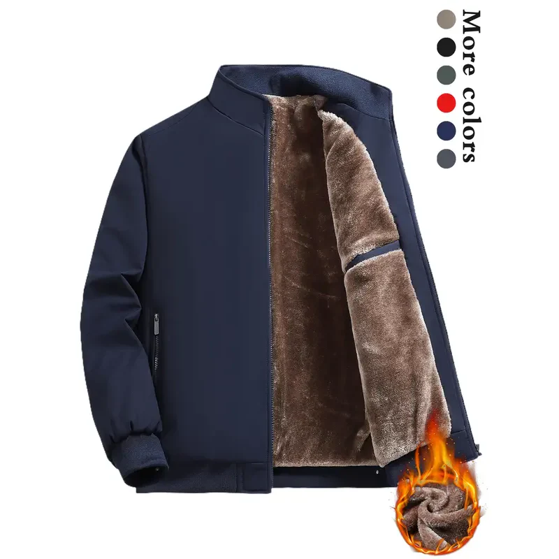 Men's Solid Color Zip Up Warm Jacket -💪Anti-wrinkle, windproof, rainproof and snowproof! - Image 7