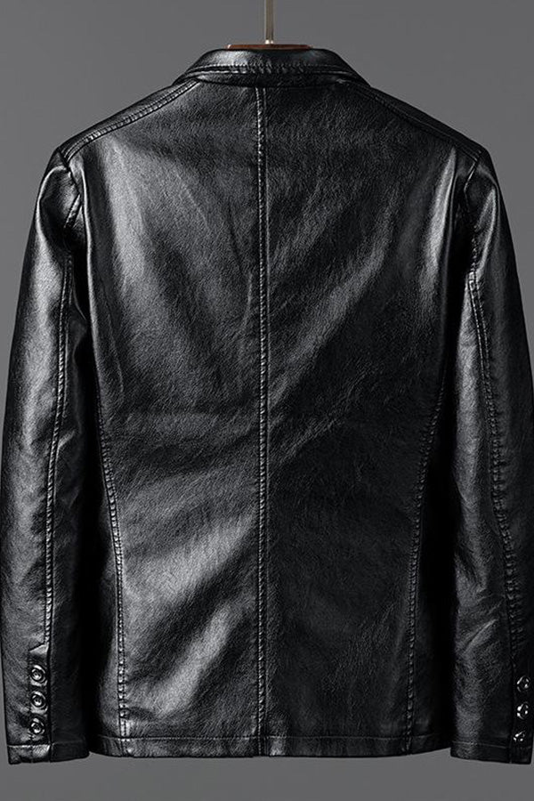 Men Sports Kahki Leather Jacket - Image 3