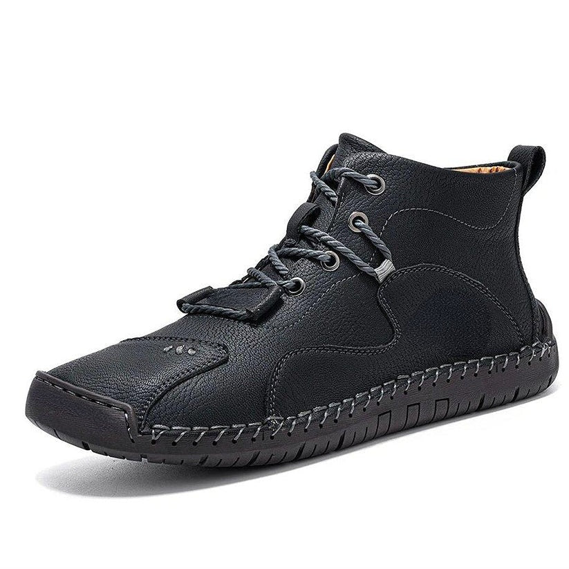 Men Vintage Microfiber Leather Hand Stitching Soft Ankle Boots - Image 6