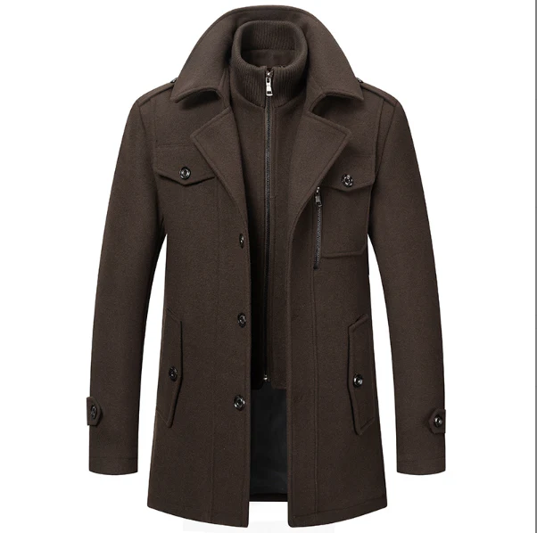 Men's Business Tweed Coat - Image 13