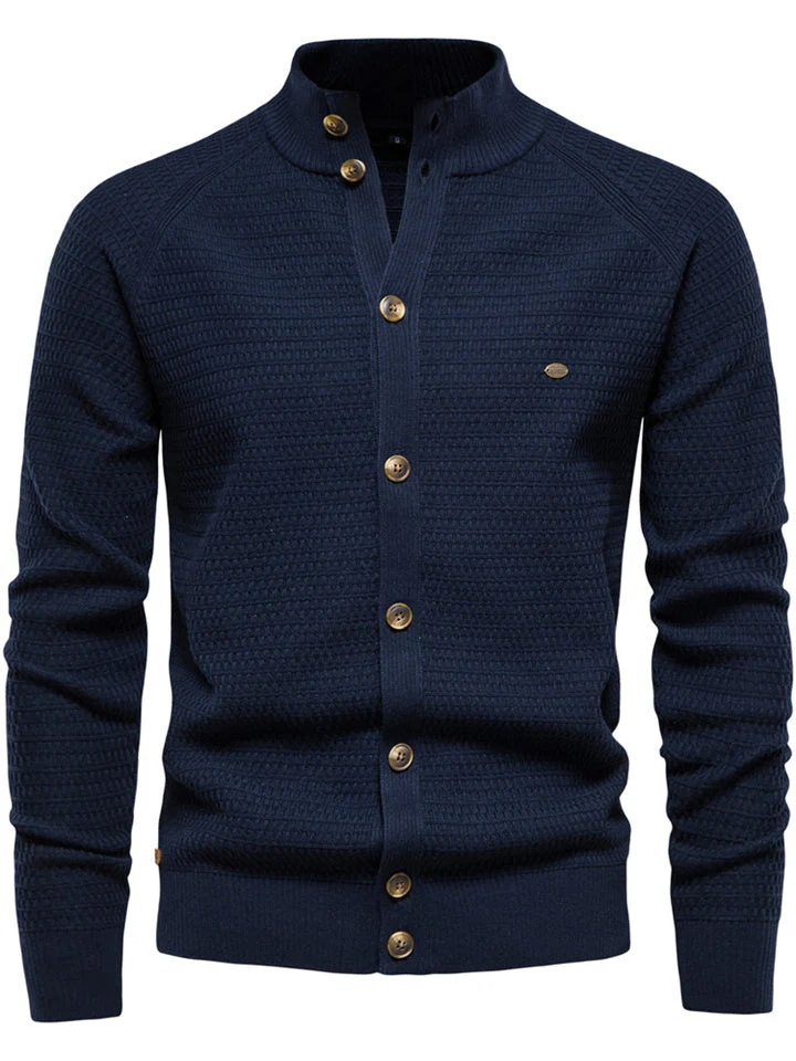 Men's Casual Solid Color Cardigan Sweater - Image 7