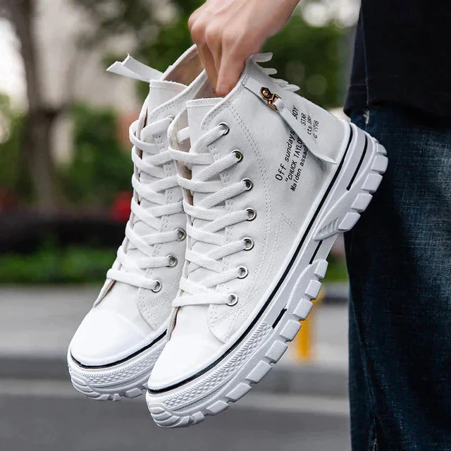Men's High Top Street Personality Sports Breathable Canvas Shoes - Image 6